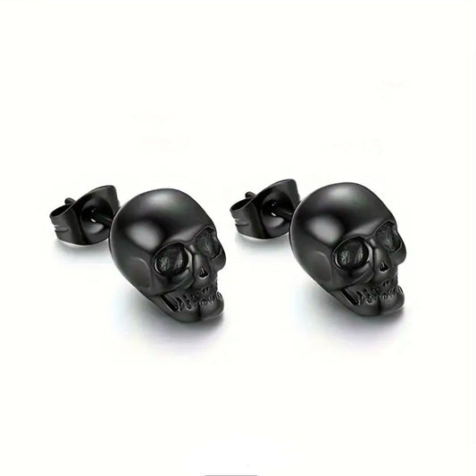 Black skull earrings for men online in Pakistan