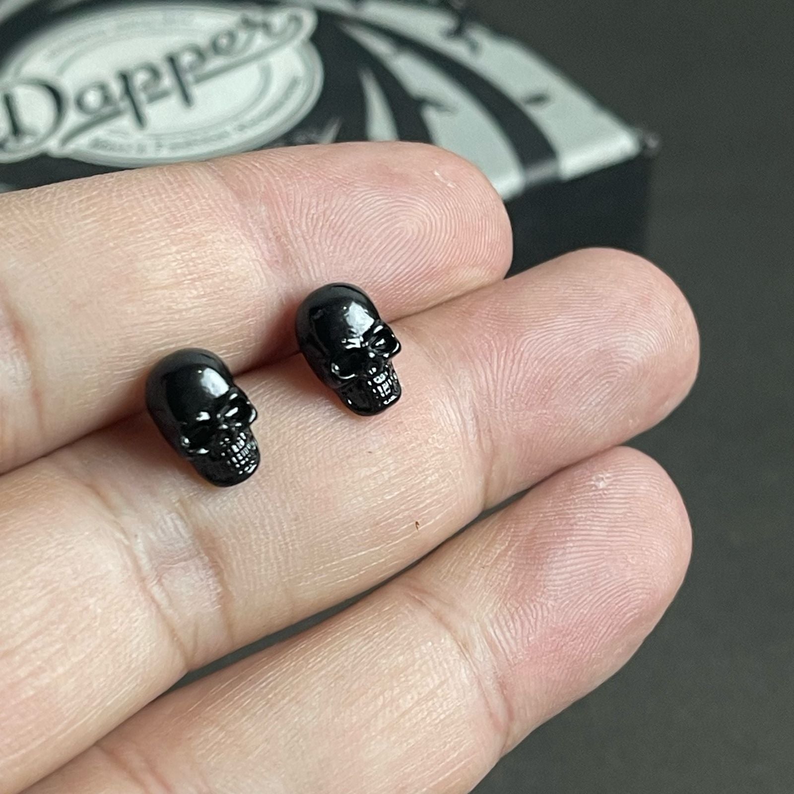 Black skull earrings for men online in Pakistan