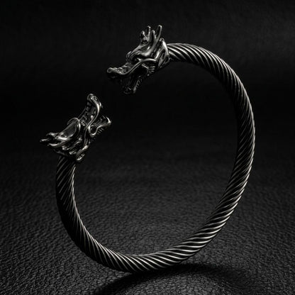 Black stainless steel dragon bracelet for men boys online in Pakistan