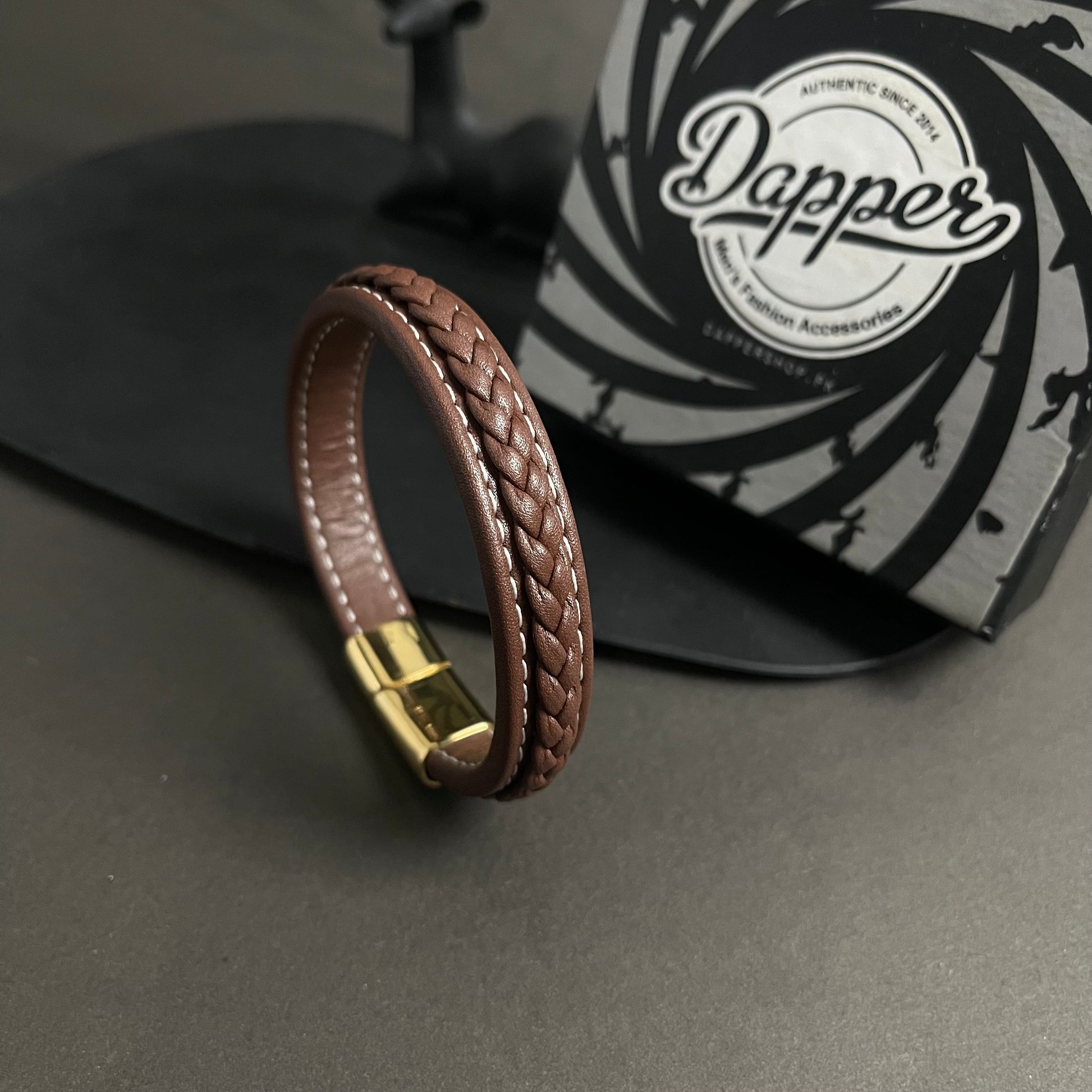 Brown Leather Bracelet for men boys online in Pakistan