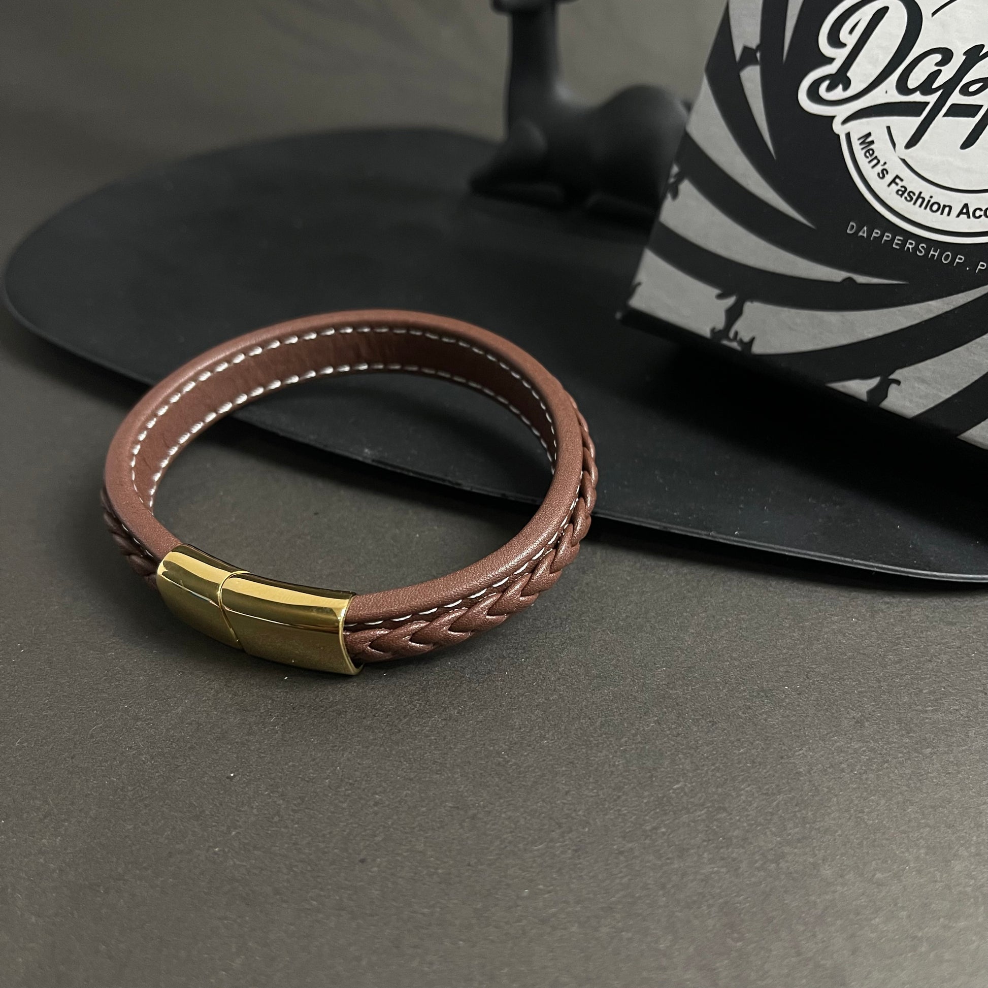 Brown Leather Bracelet for men boys online in Pakistan