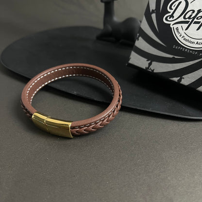 Brown Leather Bracelet for men boys online in Pakistan