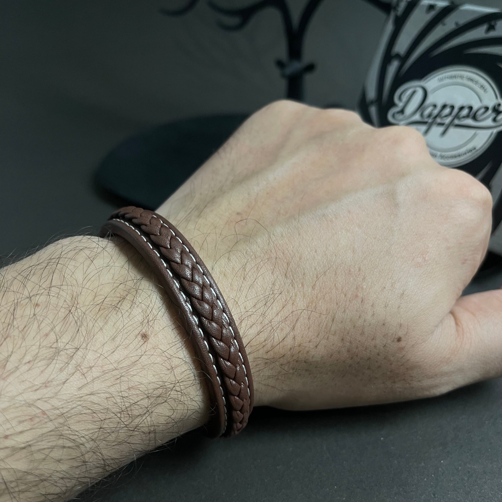 Brown Leather Bracelet for men boys online in Pakistan