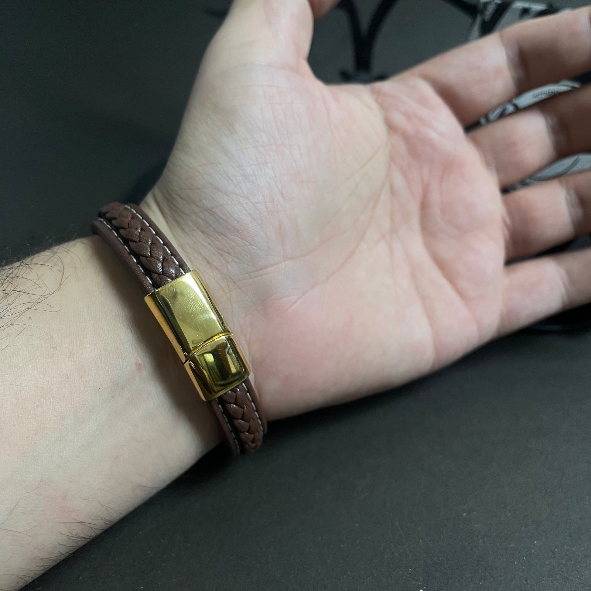 Brown Leather Bracelet for men boys online in Pakistan
