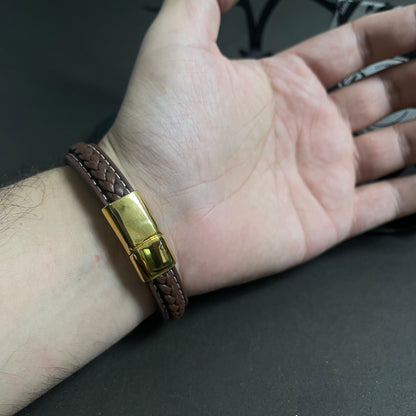 Brown Leather Bracelet for men boys online in Pakistan