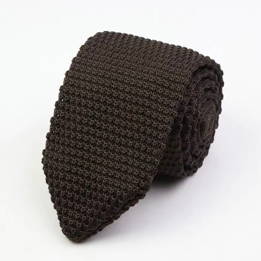 Brown Pointed Knitted Neck Tie in Pakistan