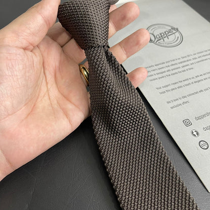 Brown Pointed Knitted Neck Tie in Pakistan