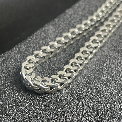 5mm Silver Square Franco Foxtail Neck Chain