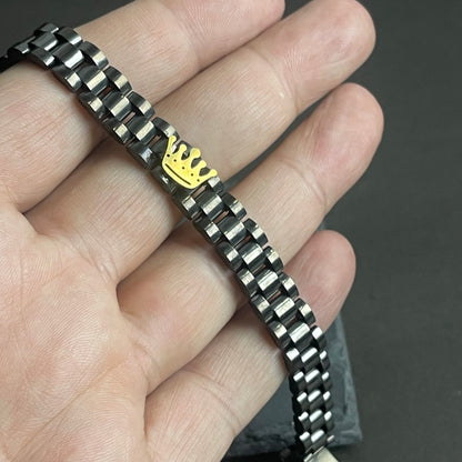 9mm Black RLX Crown Jubilee Bracelet for Men