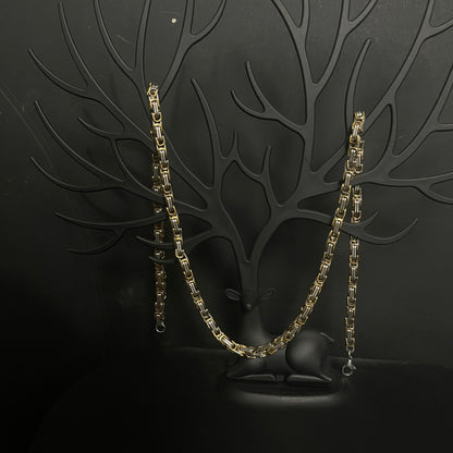 5mm golden silver byzantine link neck chains for men online in Pakistan