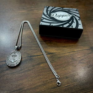 Antique Silver Anchor Pendant Necklace