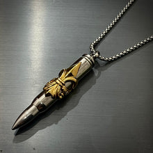 Load image into Gallery viewer, Heavy Biker Golden Crown Bullet Pendant Necklace For Men