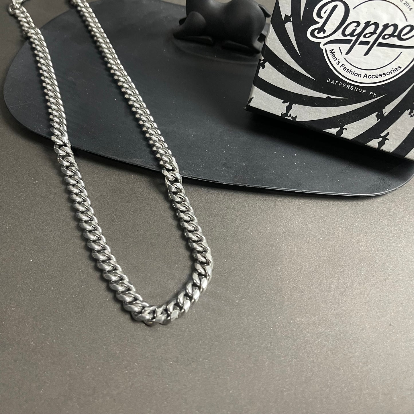 9mm Silver Cuban Round Link Neck Chain For Men