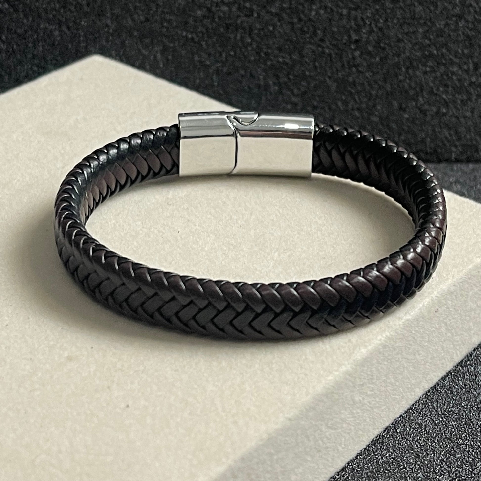 brown and black geniun leather braclet for men online in pakistan