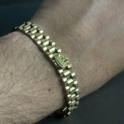 9mm Golden RLX Crown Jubilee Bracelet for Men