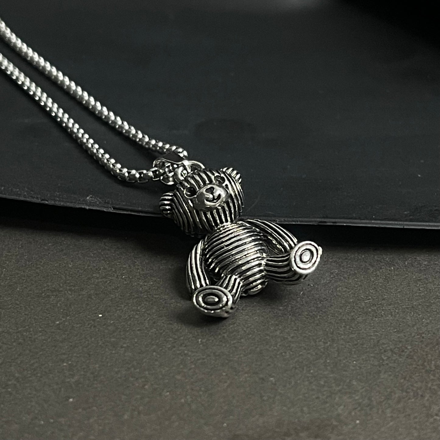 Teddy Bear Pendant Necklace For Men Women