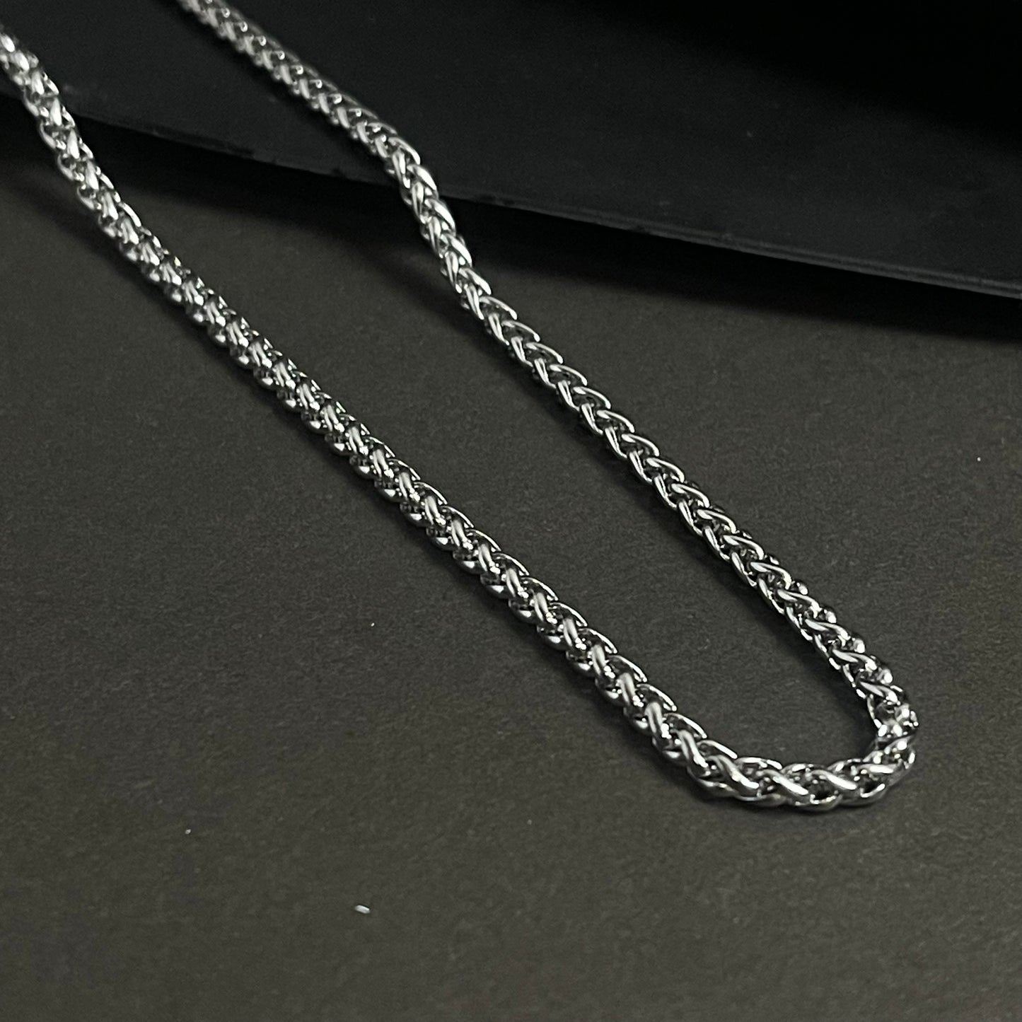 3mm Silver Wheat Neck Chain For Men