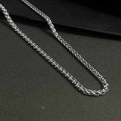 3mm Silver Wheat Neck Chain For Men