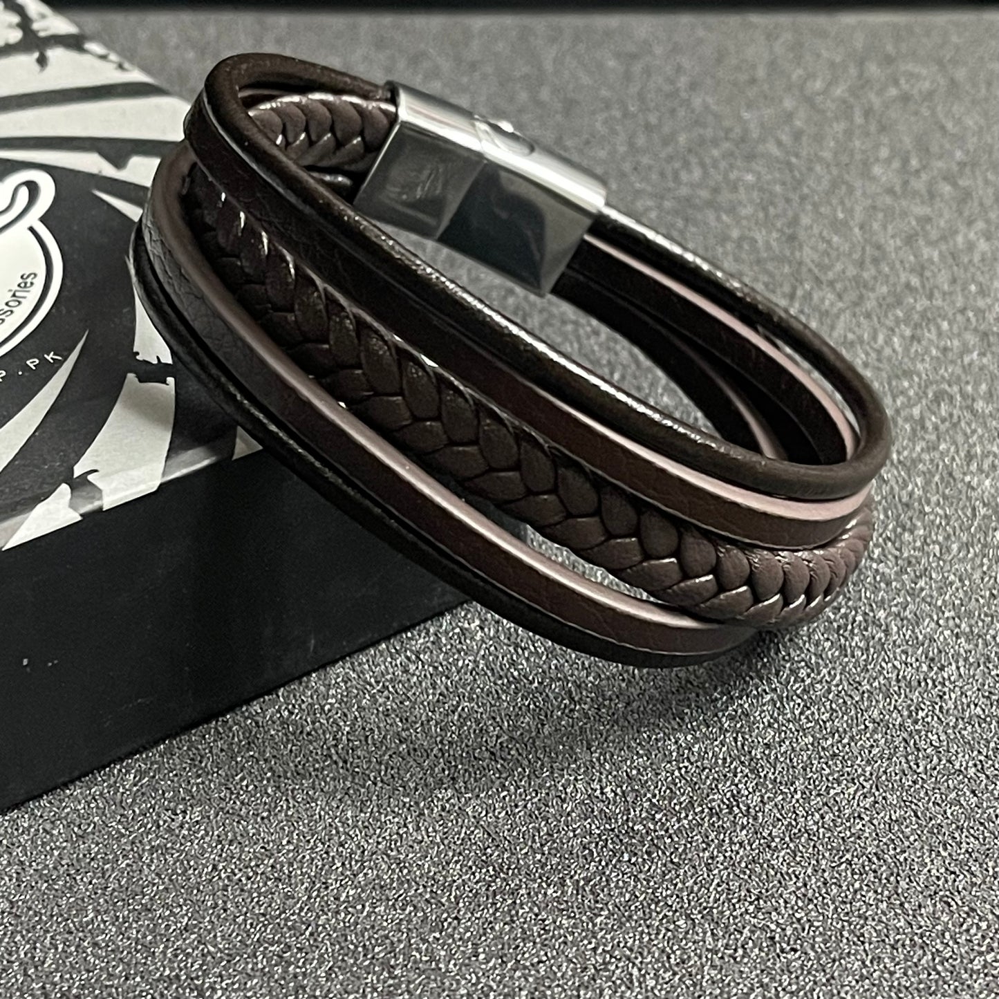 brown leather bracelet for men online in pakistan