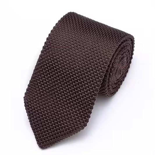 Dark Brown Pointed Knitted Neck Tie in Pakistan