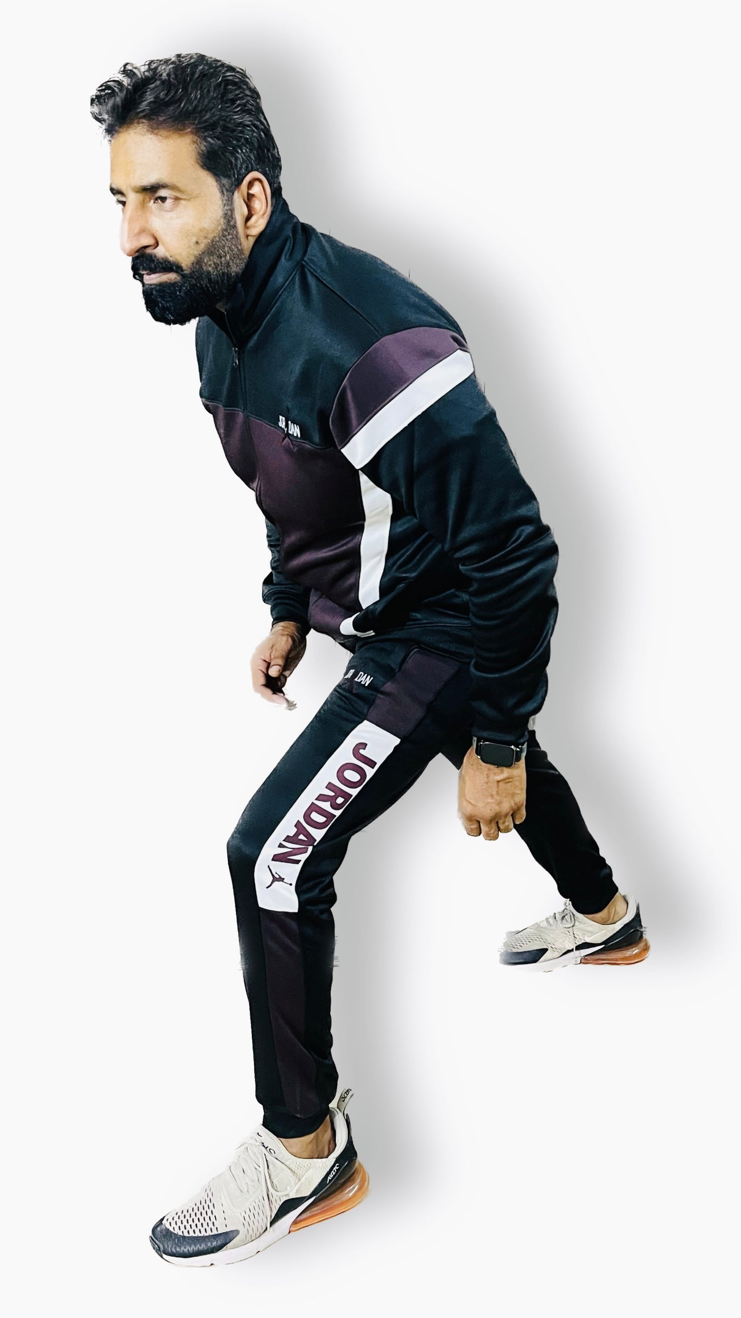 Jordan Air Premium Track Suit - Black & Maroon