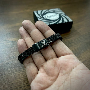 Black Rolex Crown Foxtail Bracelet for Men