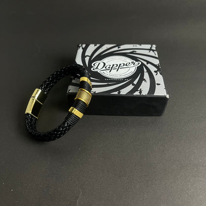 Savage Golden Leather Bracelet For Men