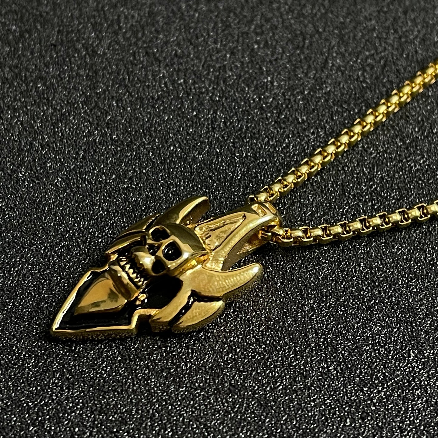 golden demon skull pendant necklace for men online in pakistan