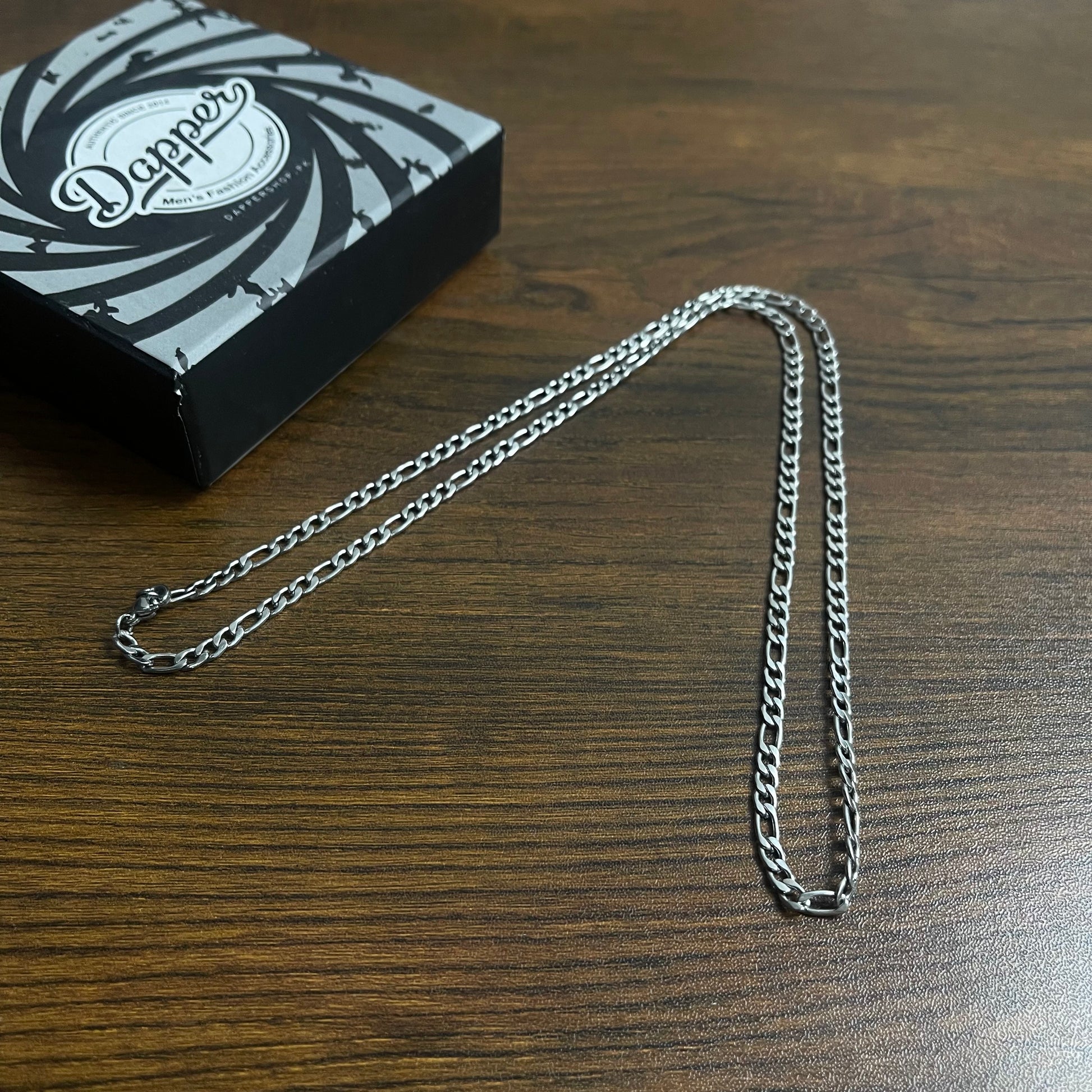 3mm silver figaro neck chain for men in pakistan