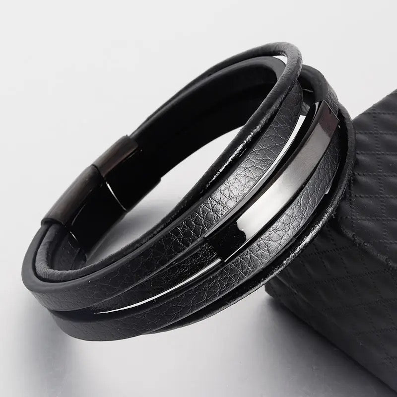 Bold Explorer Wristlet Leather Bracelet For Men