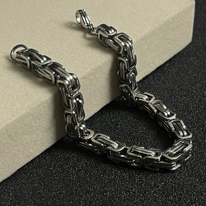 6mm silver stainless steel byzantine link chain bracelet for men online in pakistan