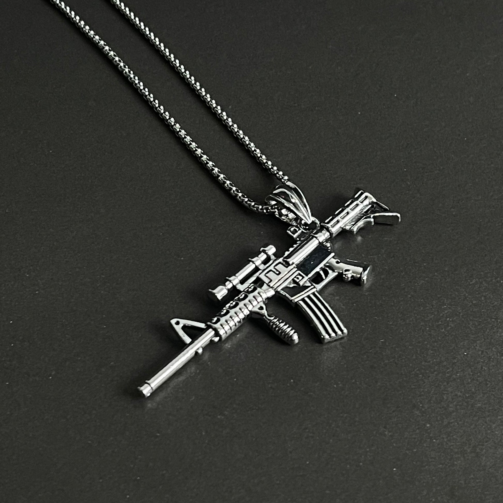 Fashion M4 Carbine Rifle Pendant Necklace For Men in Pakistan