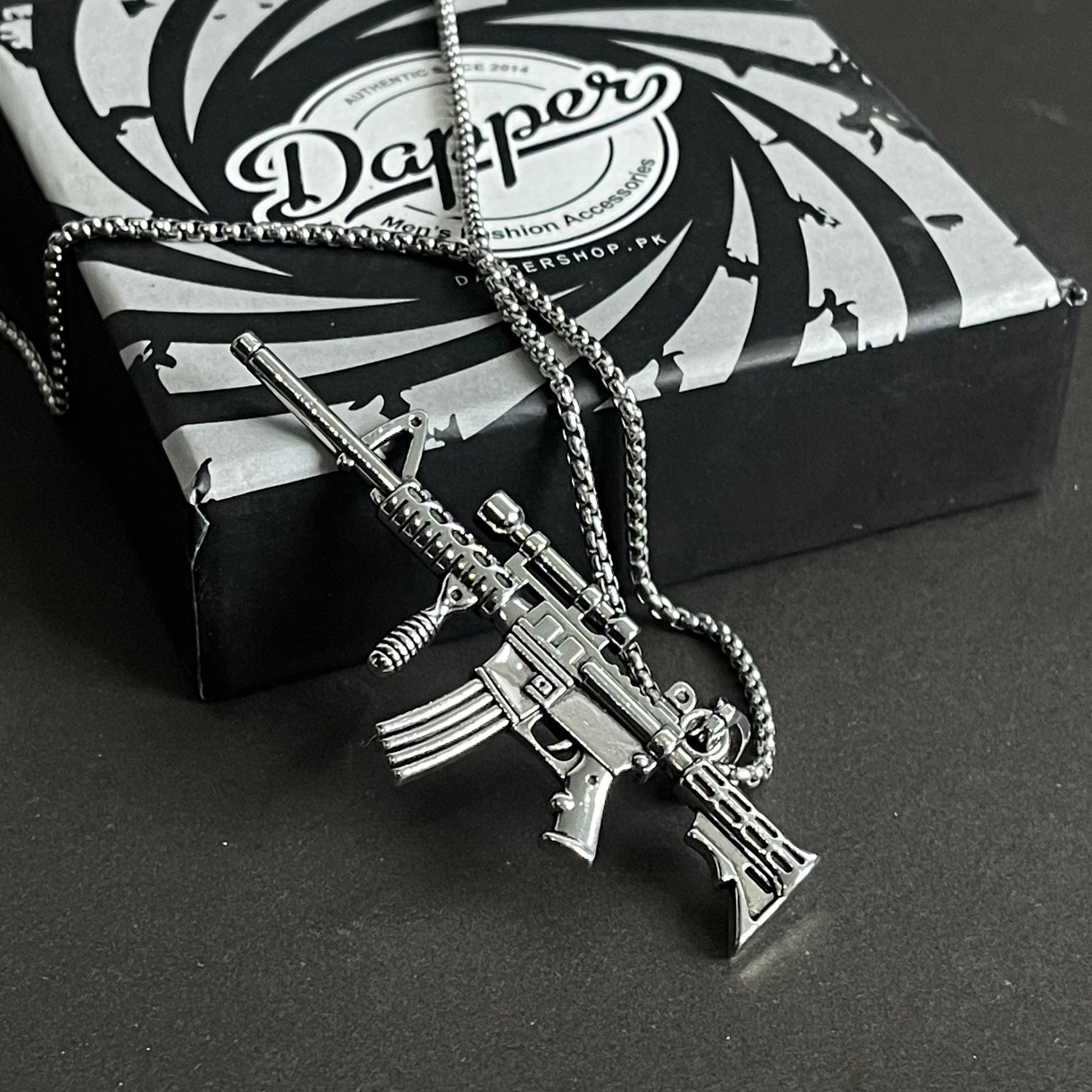 Fashion M4 Carbine Rifle Pendant Necklace For Men in Pakistan