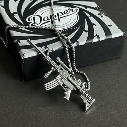 Fashion M4 Carbine Rifle Pendant Necklace For Men in Pakistan