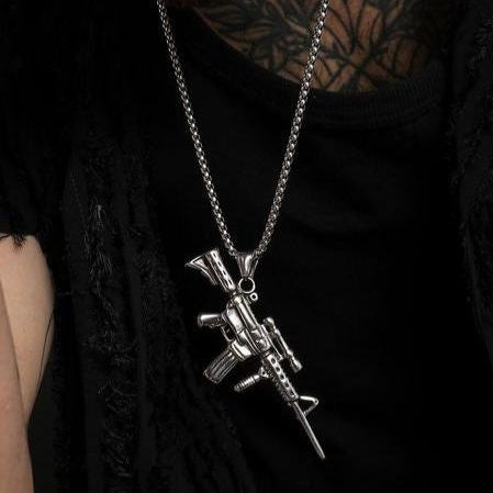 Fashion M4 Carbine Rifle Pendant Necklace For Men in Pakistan