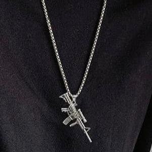 Fashion M4 Carbine Rifle Pendant Necklace For Men in Pakistan