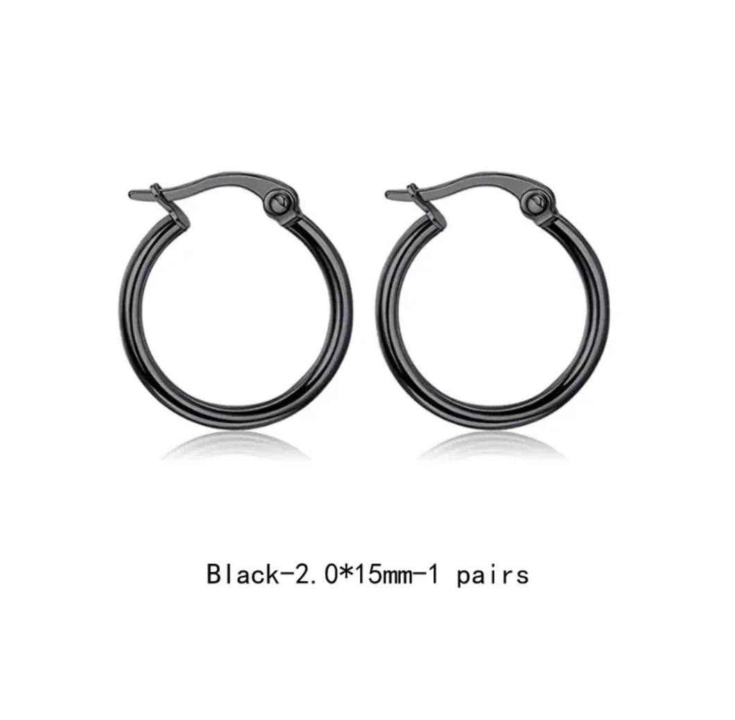Black Piercing Simple Bali Stud Earring For Men online in Pakistan
