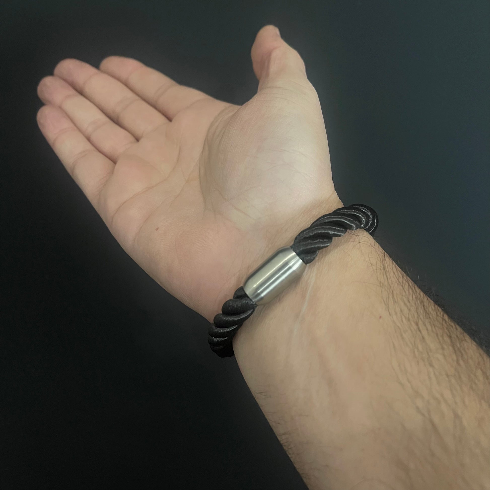 black rope magnetix bracelet for men online in pakistan
