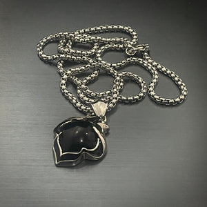 Black Spade Pendant Necklace For Men