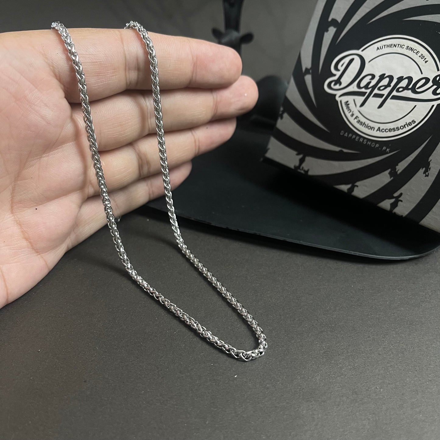 3mm Silver Wheat Neck Chain For Men