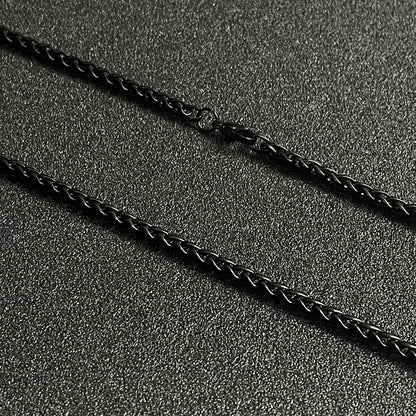 4mm black wheat keel neck chain for men online in pakistan