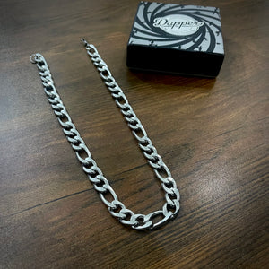 11mm Silver Figaro Link Neck Chain For Men