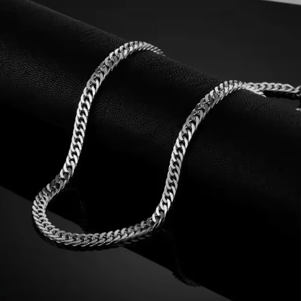 10mm Silver Cuban Link Neck Chain For Men