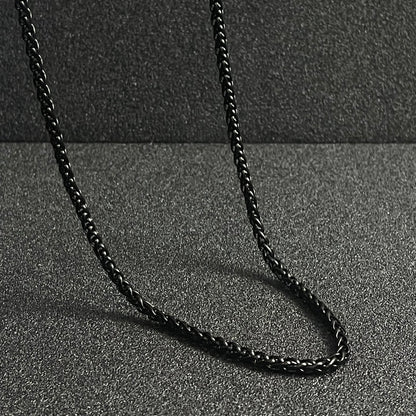 4mm black wheat keel neck chain for men online in pakistan