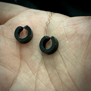 Stainless Steel Black Non-Piercing Magnetic Bali Stud Earring For Men