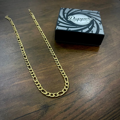 6mm Golden Figaro Link Neck Chain For Men