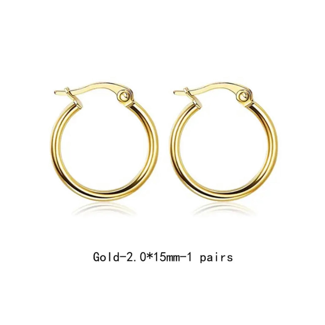 Golden Piercing Simple Bali Stud Earring For Men online in Pakistan