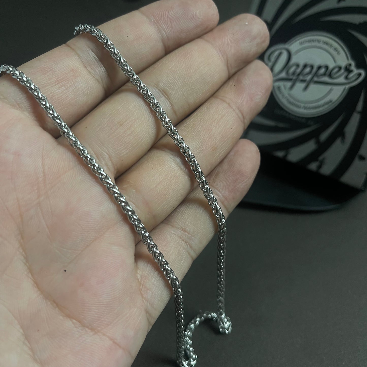 3mm Silver Wheat Neck Chain For Men