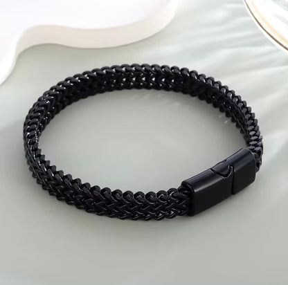 8mm Black Foxtail Chain Bracelet for Men