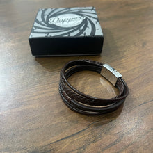 Load image into Gallery viewer, brown layered leather bracelet for men boys in pakistan